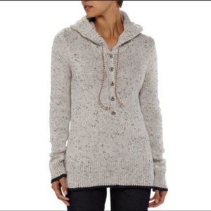 Patagonia Speckled Light Gray Hooded Sweater